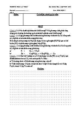 2 Đề kiểm tra 1 tiết số 2 môn Hóa học Lớp 8 - Trường THCS An Thủy